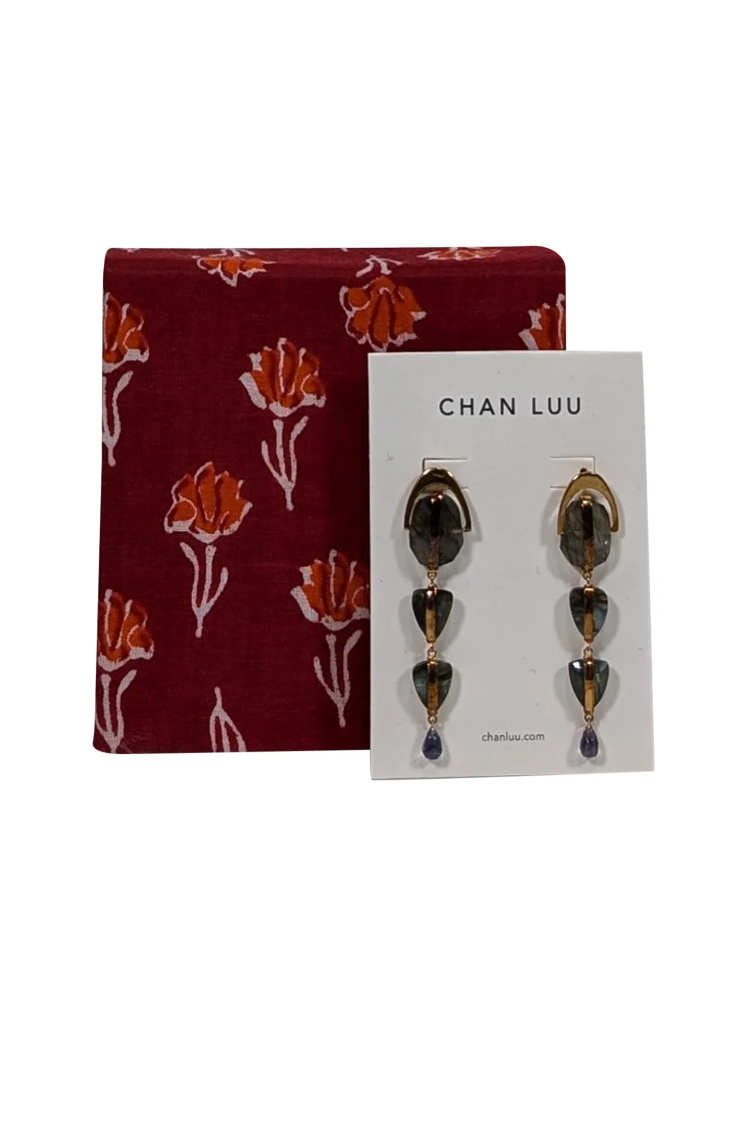 Chan Luu - Gold & Labradorite Mix Rise Dangle Earrings