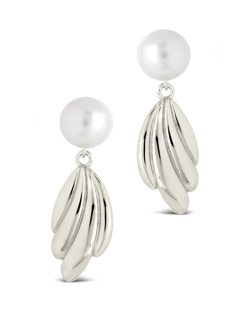 Chérie Pearl Shell Drop Stud Earrings