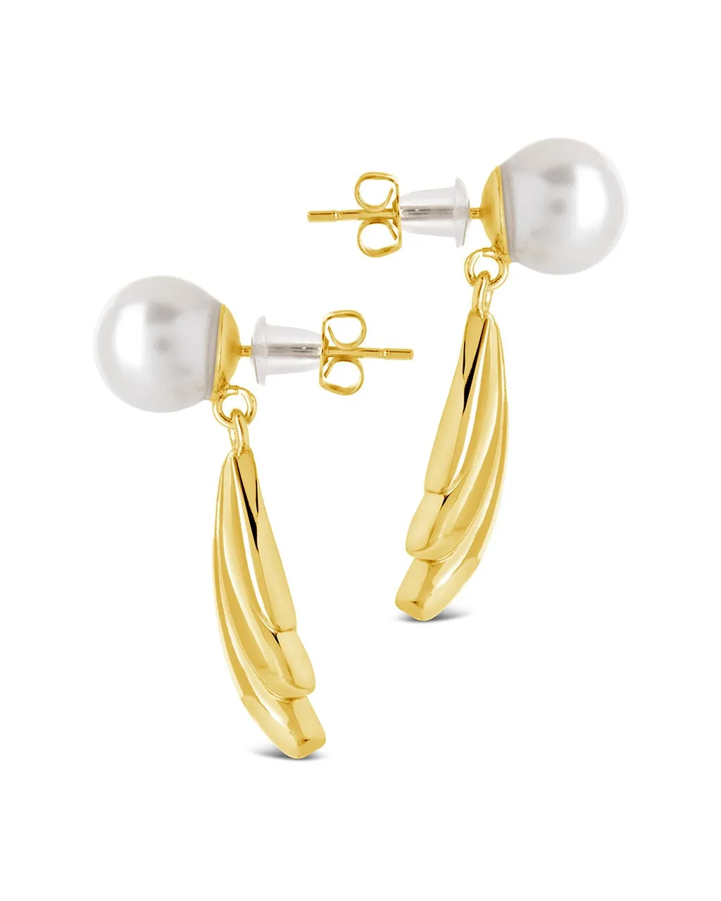 Chérie Pearl Shell Drop Stud Earrings