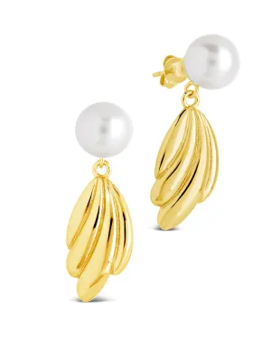 Chérie Pearl Shell Drop Stud Earrings