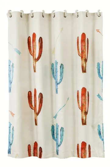 Cowgirl Kim Cactus Printed Shower Curtain