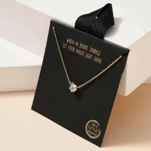 CZ Charm Gold Dip Short Necklace