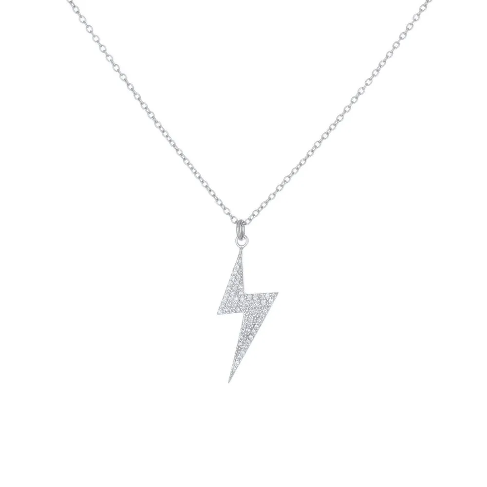 DANGLING PAVE LIGHTNING BOLT NECKLACE