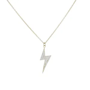 DANGLING PAVE LIGHTNING BOLT NECKLACE