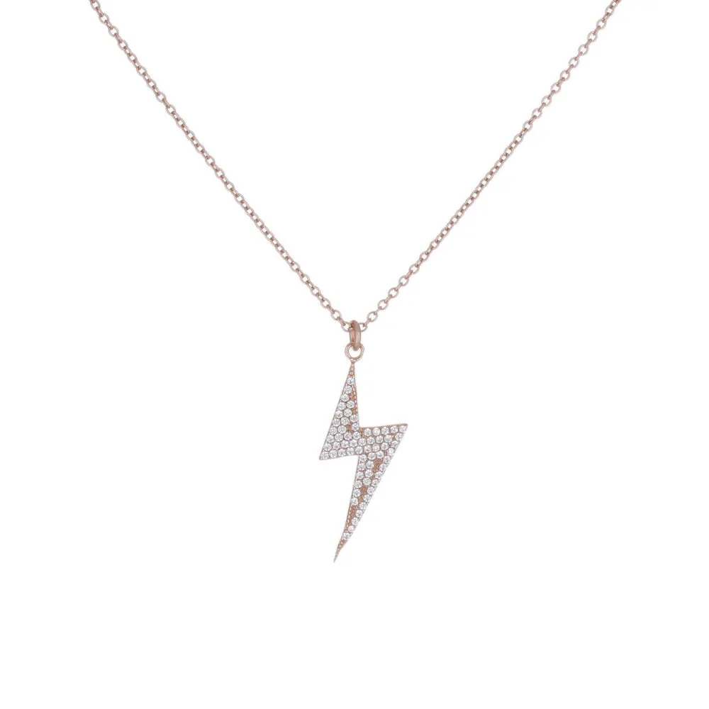 DANGLING PAVE LIGHTNING BOLT NECKLACE