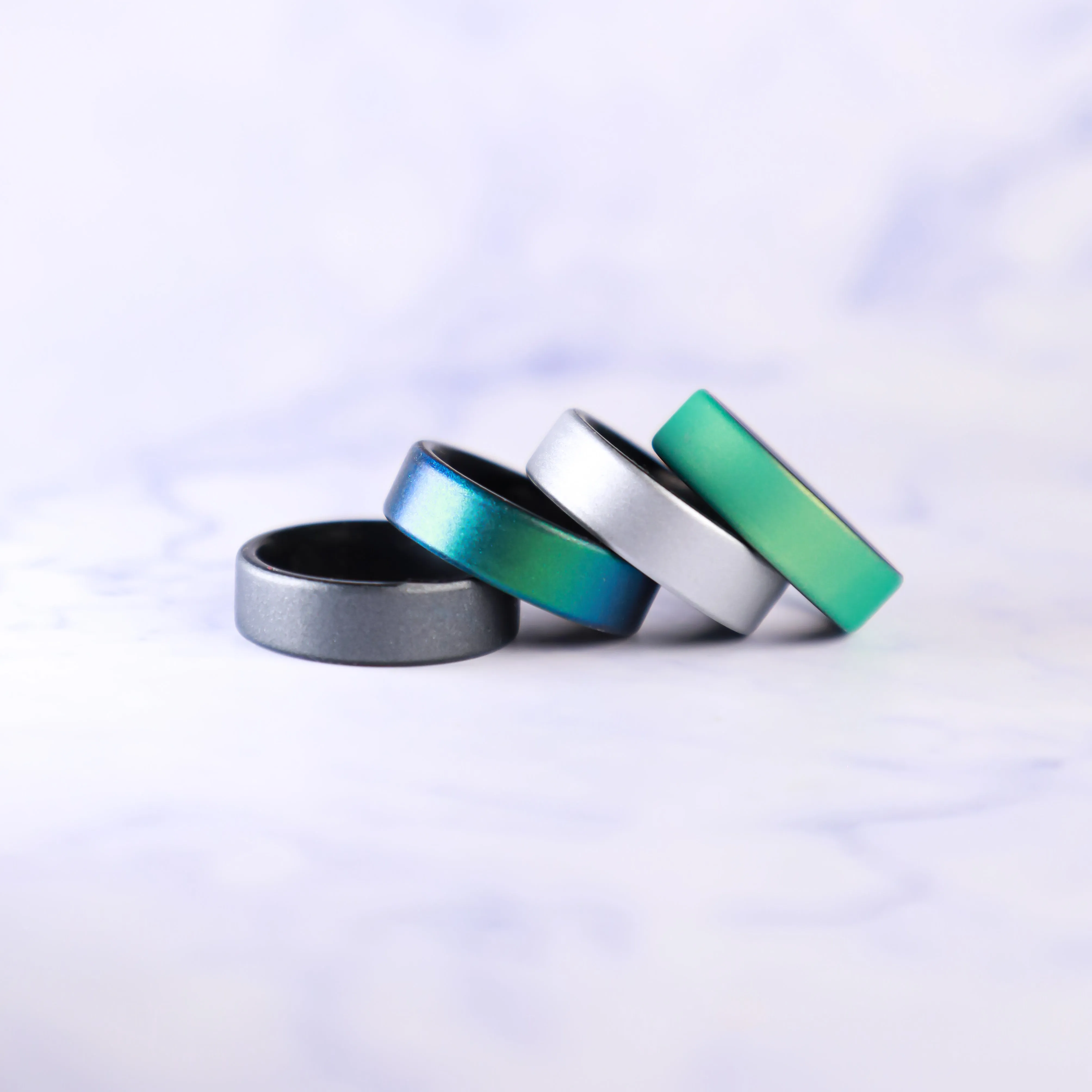 Dark Silver Dual Layer Breathable Silicone Ring