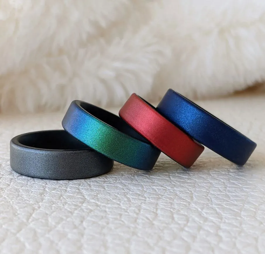 Dark Silver Dual Layer Breathable Silicone Ring