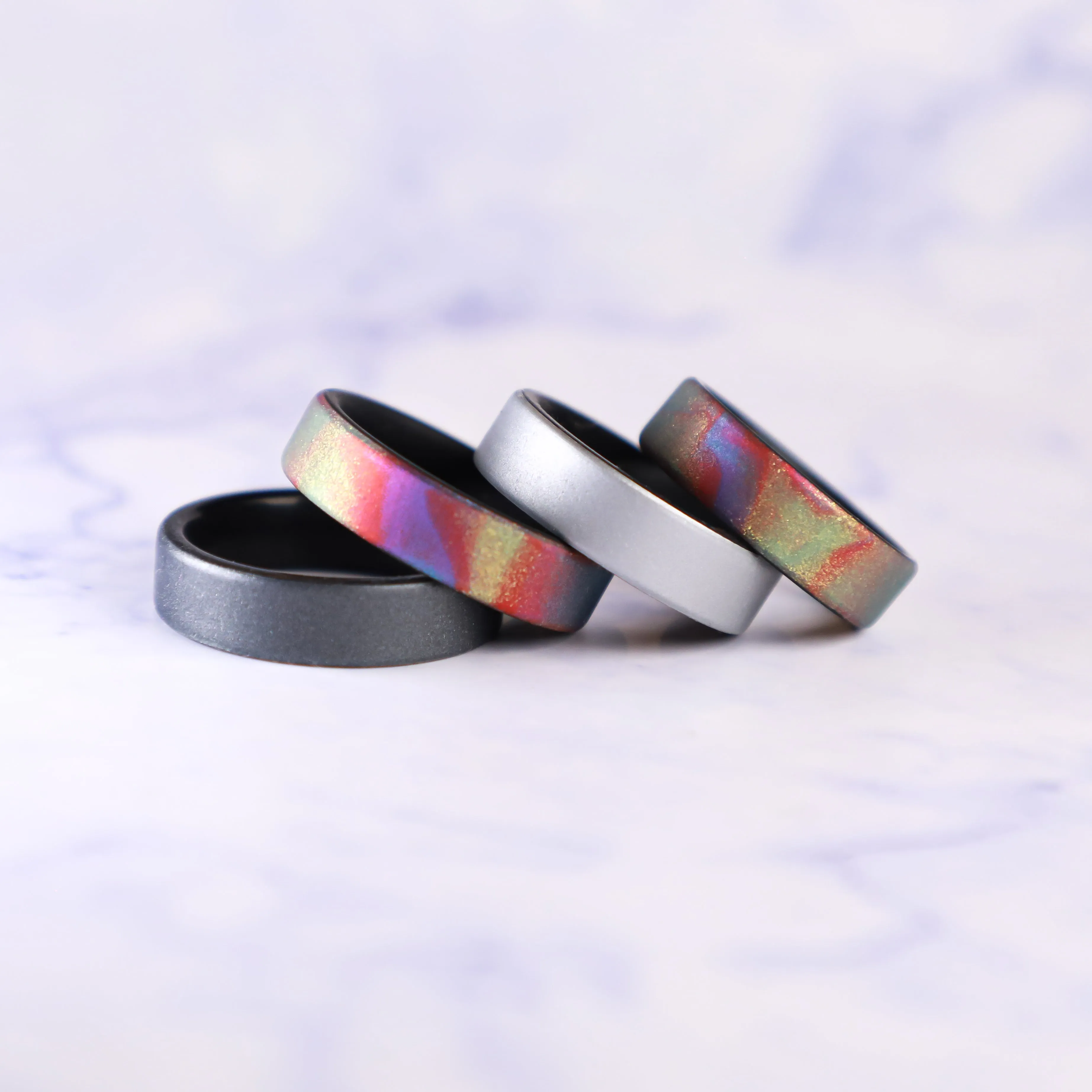 Dark Silver Dual Layer Breathable Silicone Ring