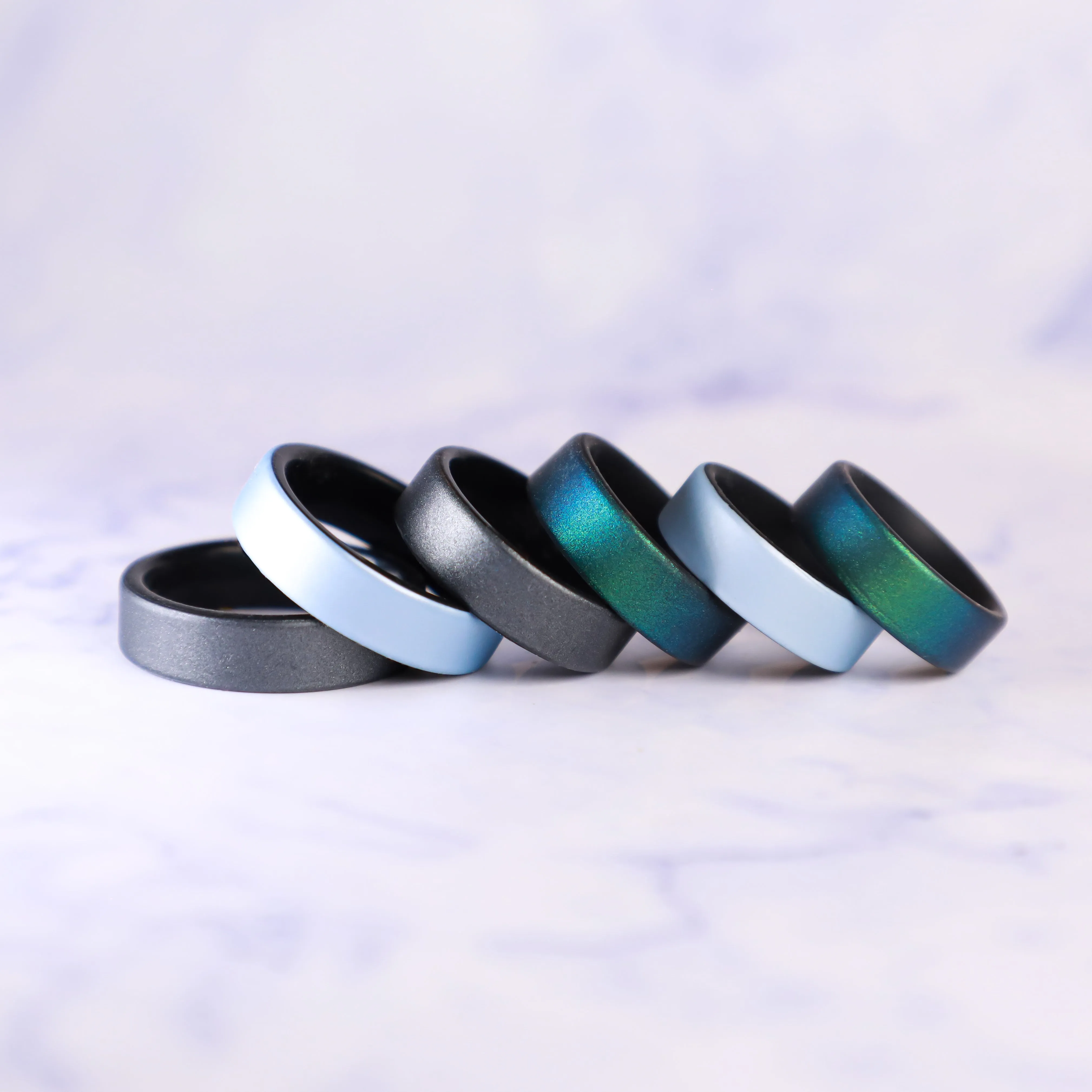 Dark Silver Dual Layer Breathable Silicone Ring