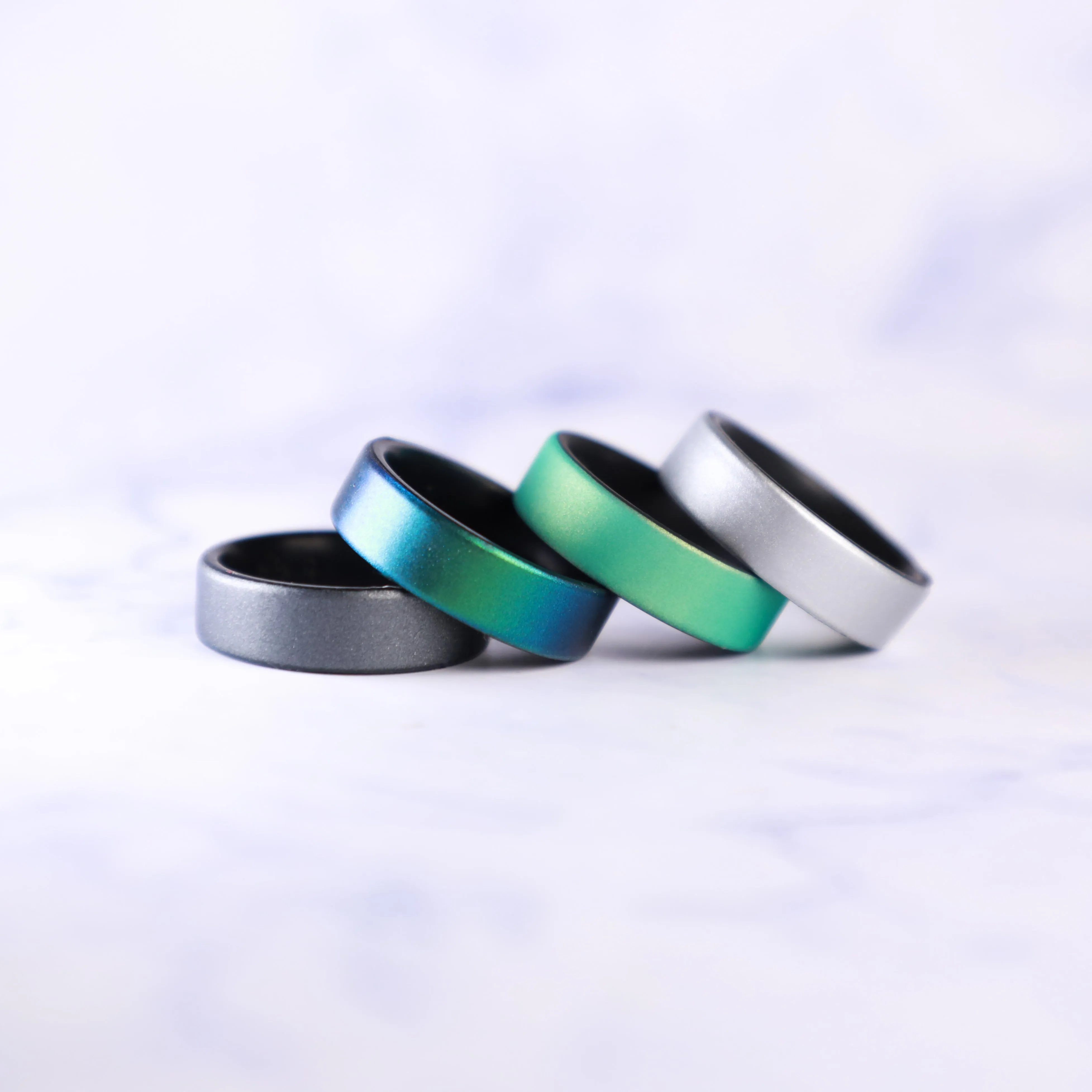 Dark Silver Dual Layer Breathable Silicone Ring