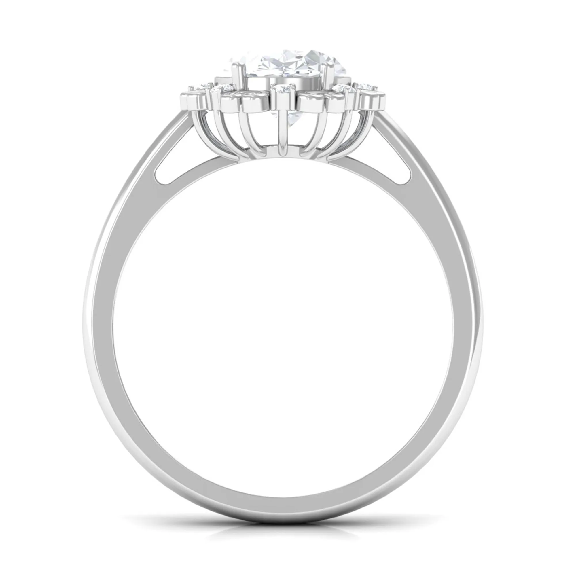 Designer Oval Cubic Zirconia Engagement Ring