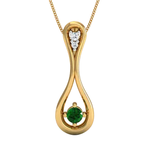 Diva Emerald Green Pendant (Gold Plated 925 Sterling Silver)