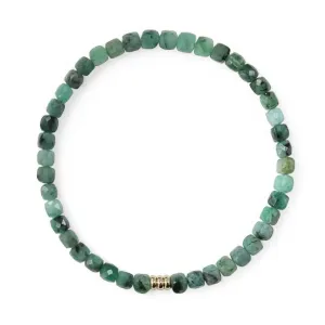 Emerald & 14K Gold Minimalist Bracelet