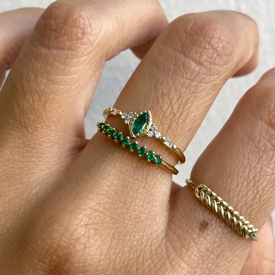 Emerald Marquise Poeme Ring