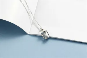 Flyleaf 925 Sterling Silver Hourglass Cubic Zirconia Necklace Women Fashion Chain Fine Jewelry Simple Necklaces & Pendants