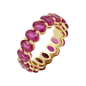 Genuine Ruby Oval Eternity Band