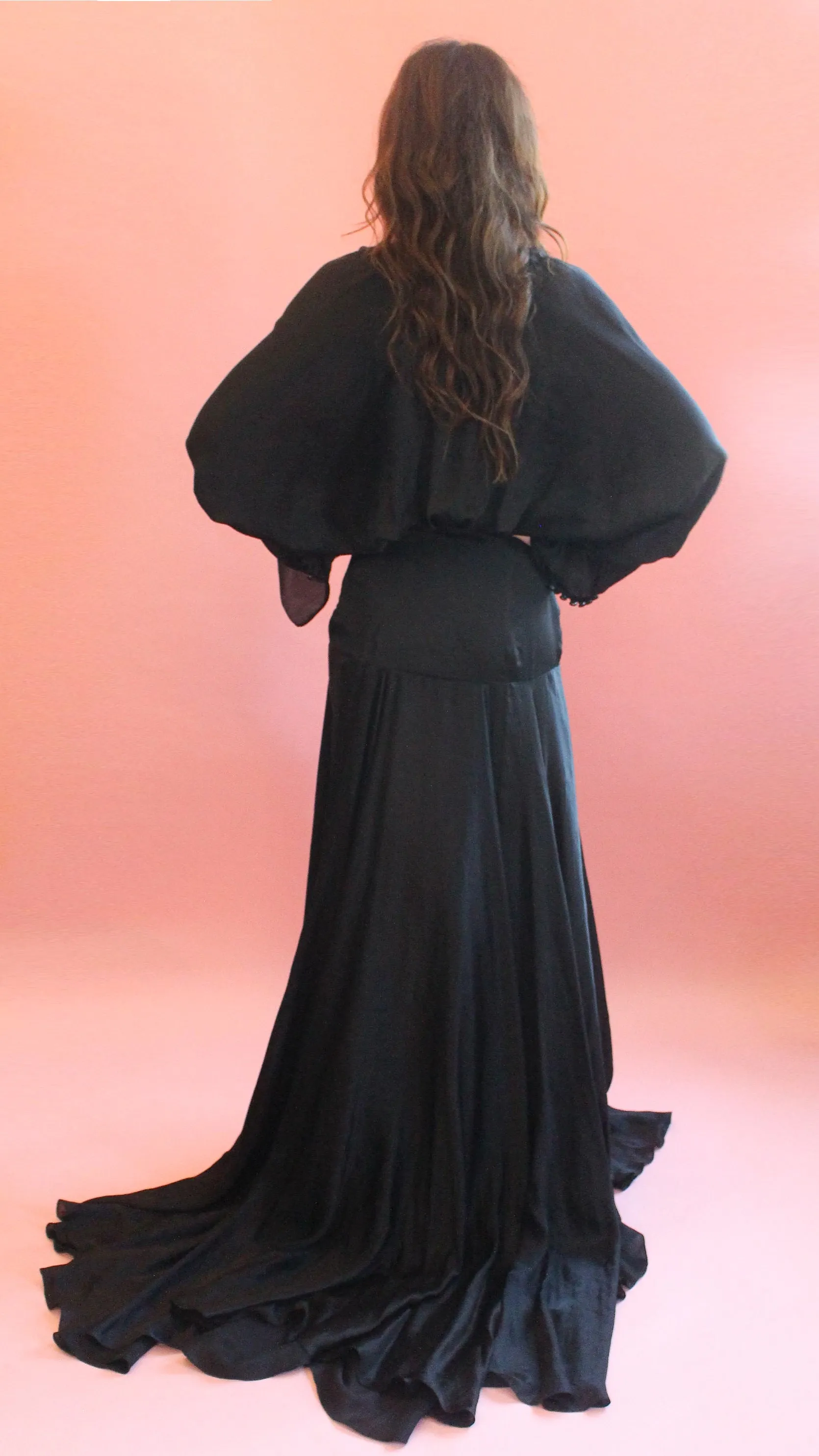 Gianfranco Ferre Black Silk Gown