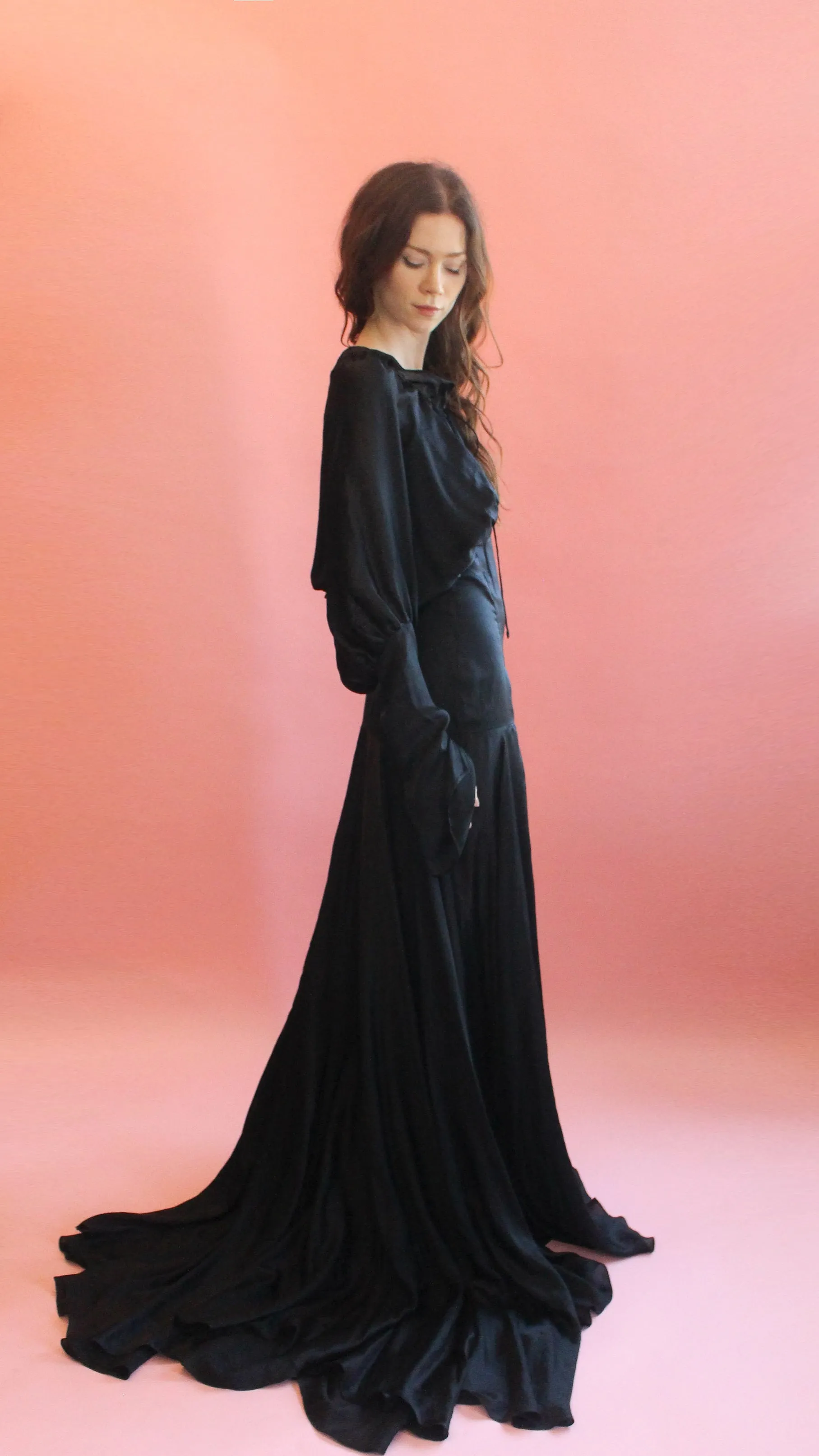 Gianfranco Ferre Black Silk Gown