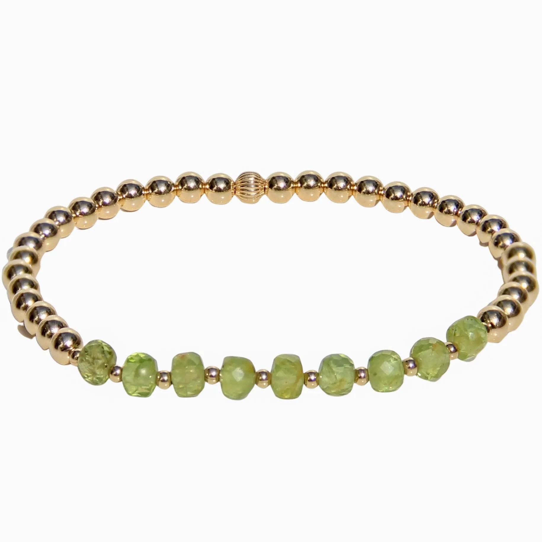 Gold Beaded Bracelet | Peridot