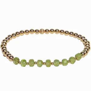 Gold Beaded Bracelet | Peridot