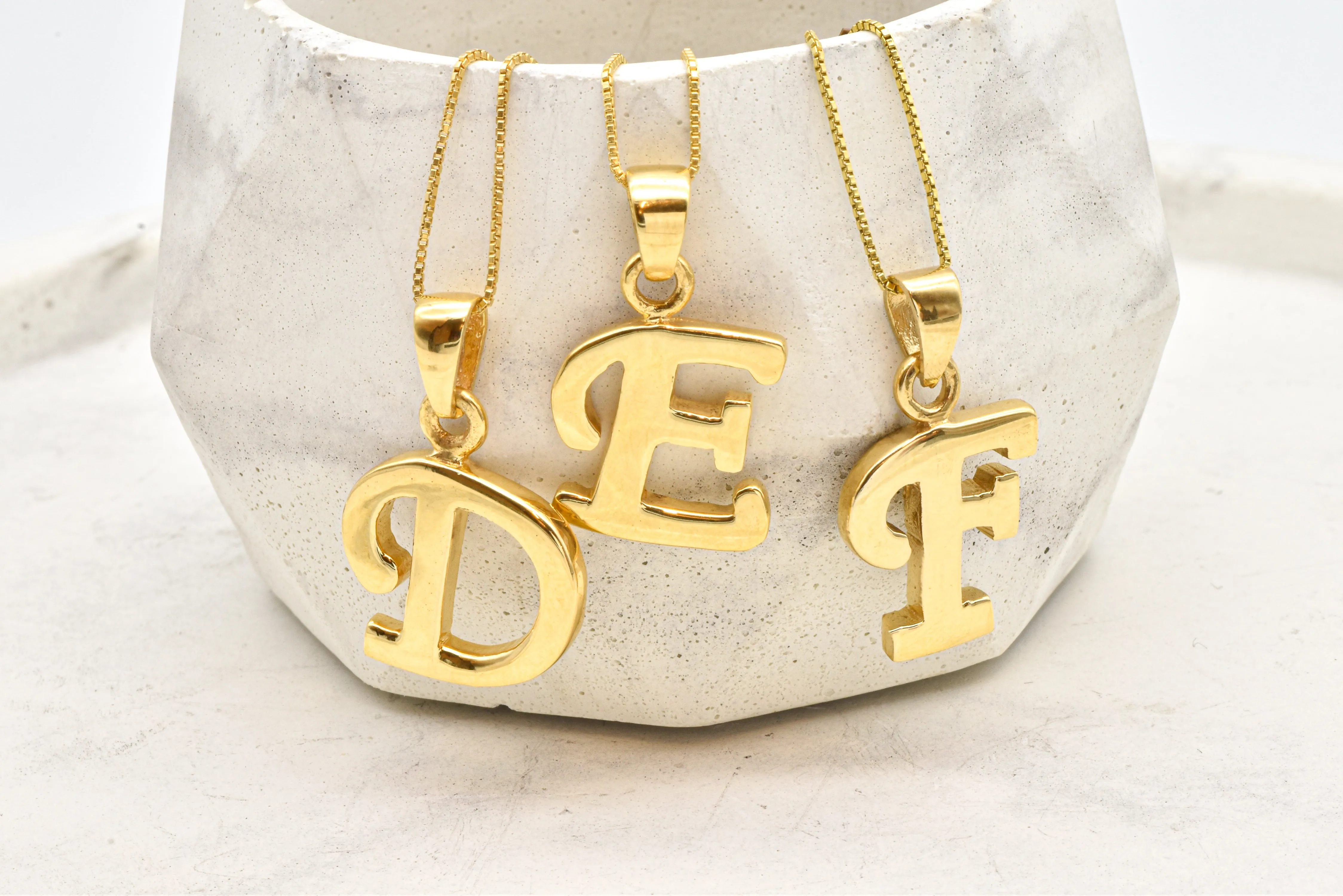 Gold Letter Pendant - Initial Letter Charm - Personalized Letter Necklace