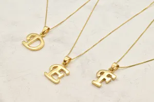 Gold Letter Pendant - Initial Letter Charm - Personalized Letter Necklace