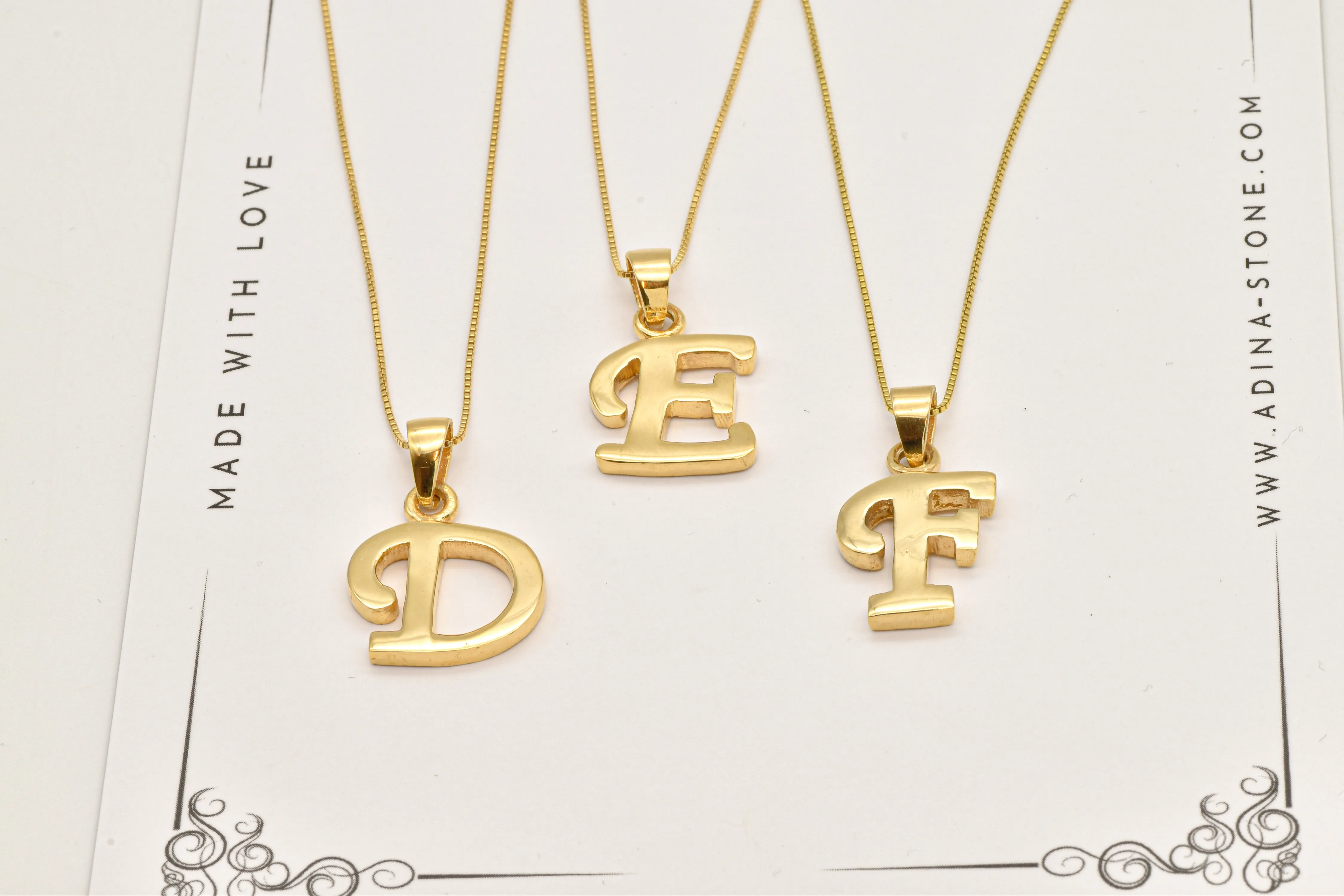 Gold Letter Pendant - Initial Letter Charm - Personalized Letter Necklace