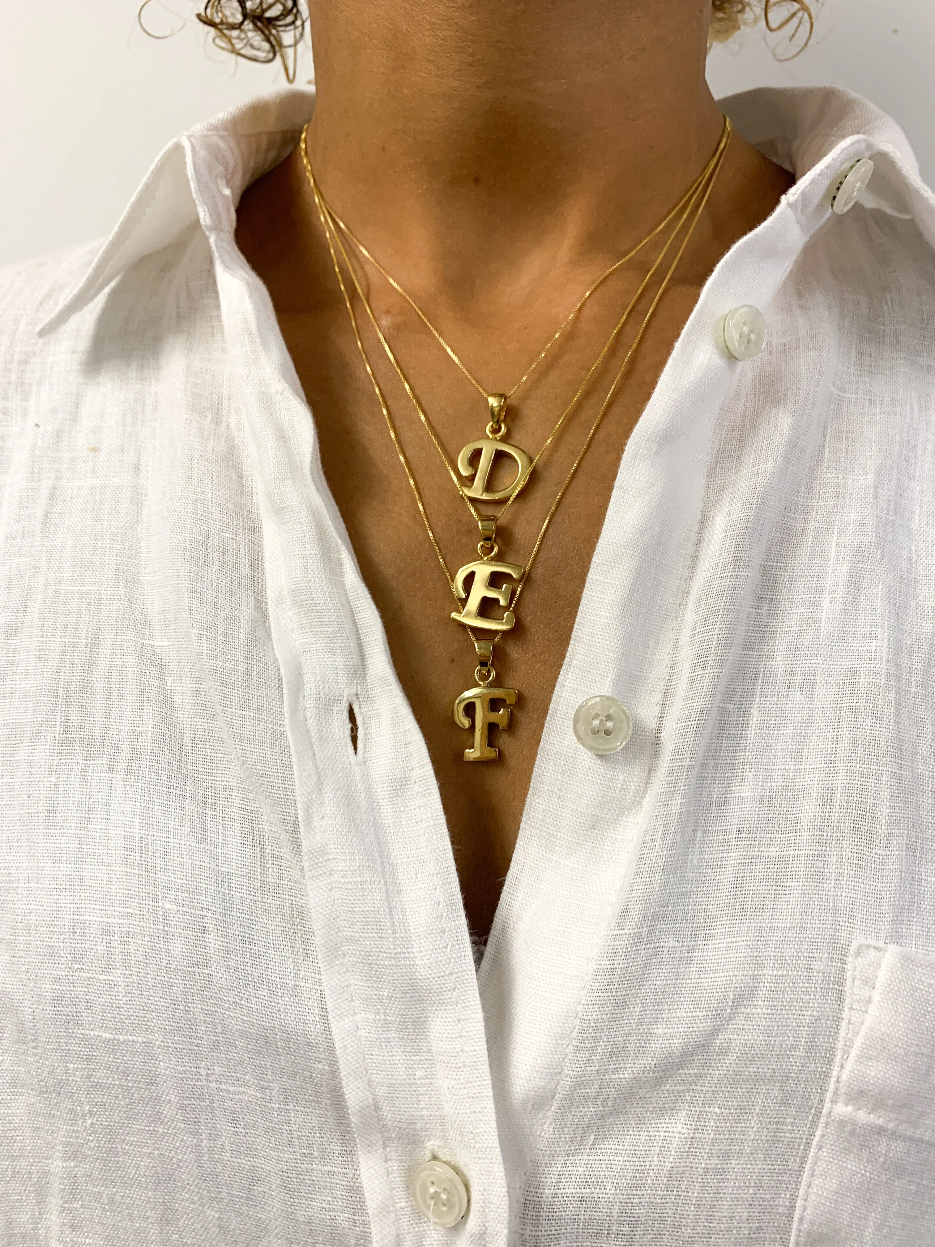 Gold Letter Pendant - Initial Letter Charm - Personalized Letter Necklace