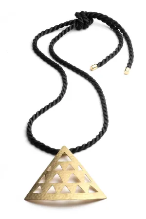 Gold Plated Brass Cut Out Necklace