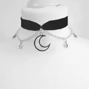 Goth Black Moon Chain Choker