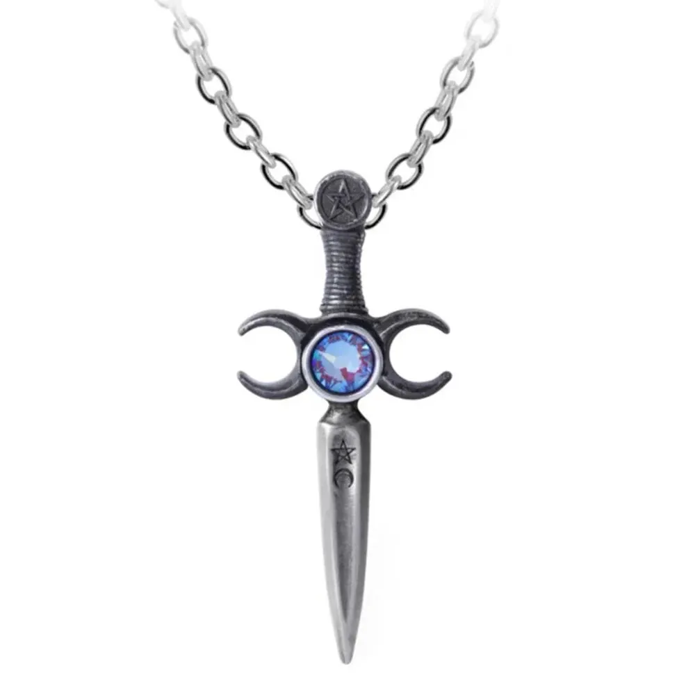 Gothic Sword Rhinestone Necklace