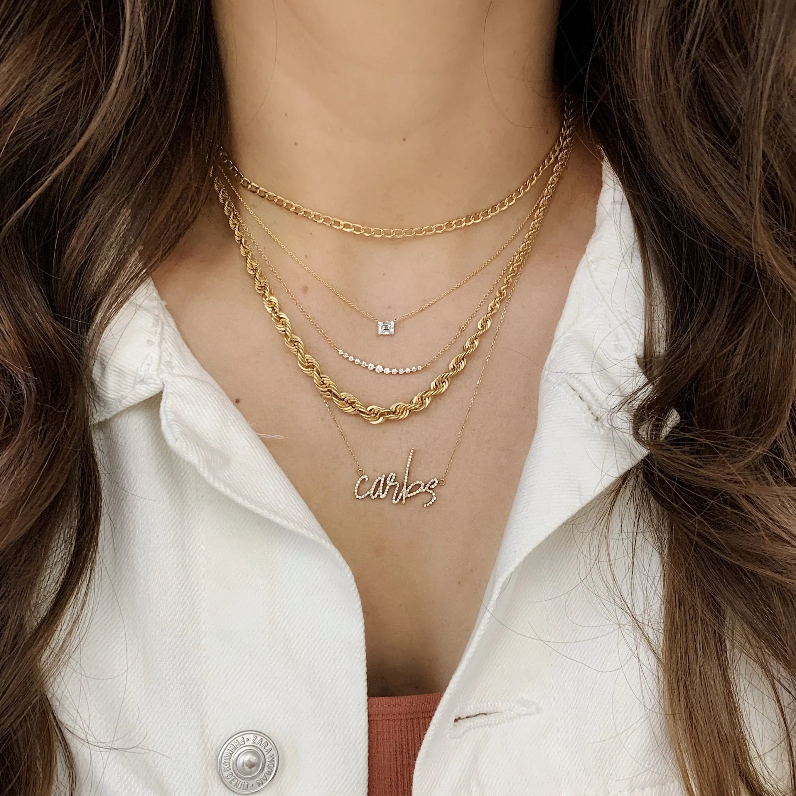 Graduated Single Prong Necklace