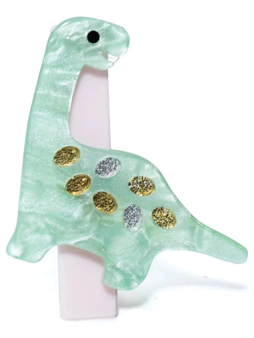 Green Dinosaur Pearlized Hair Clips