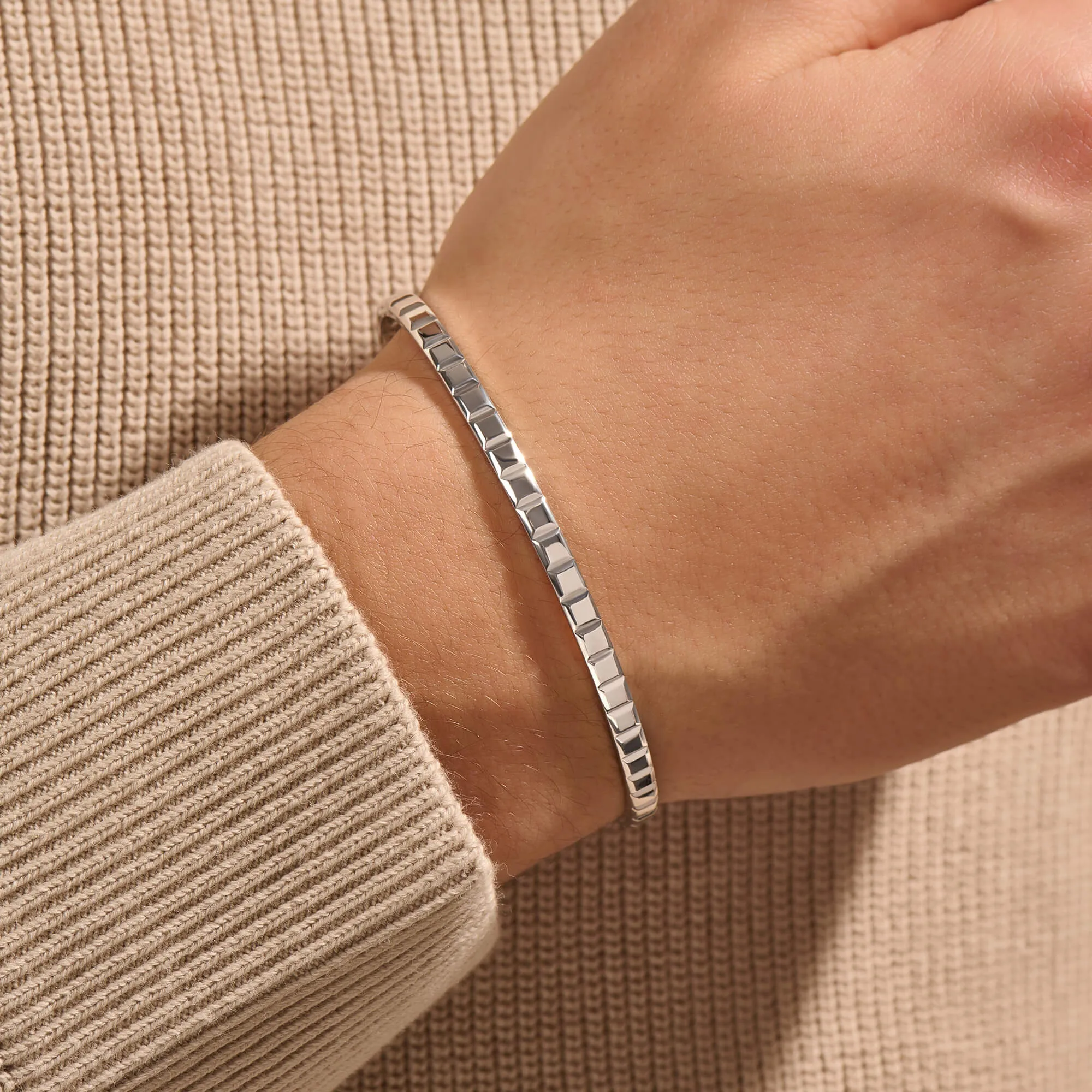 Ice Cube Cuff in Silver