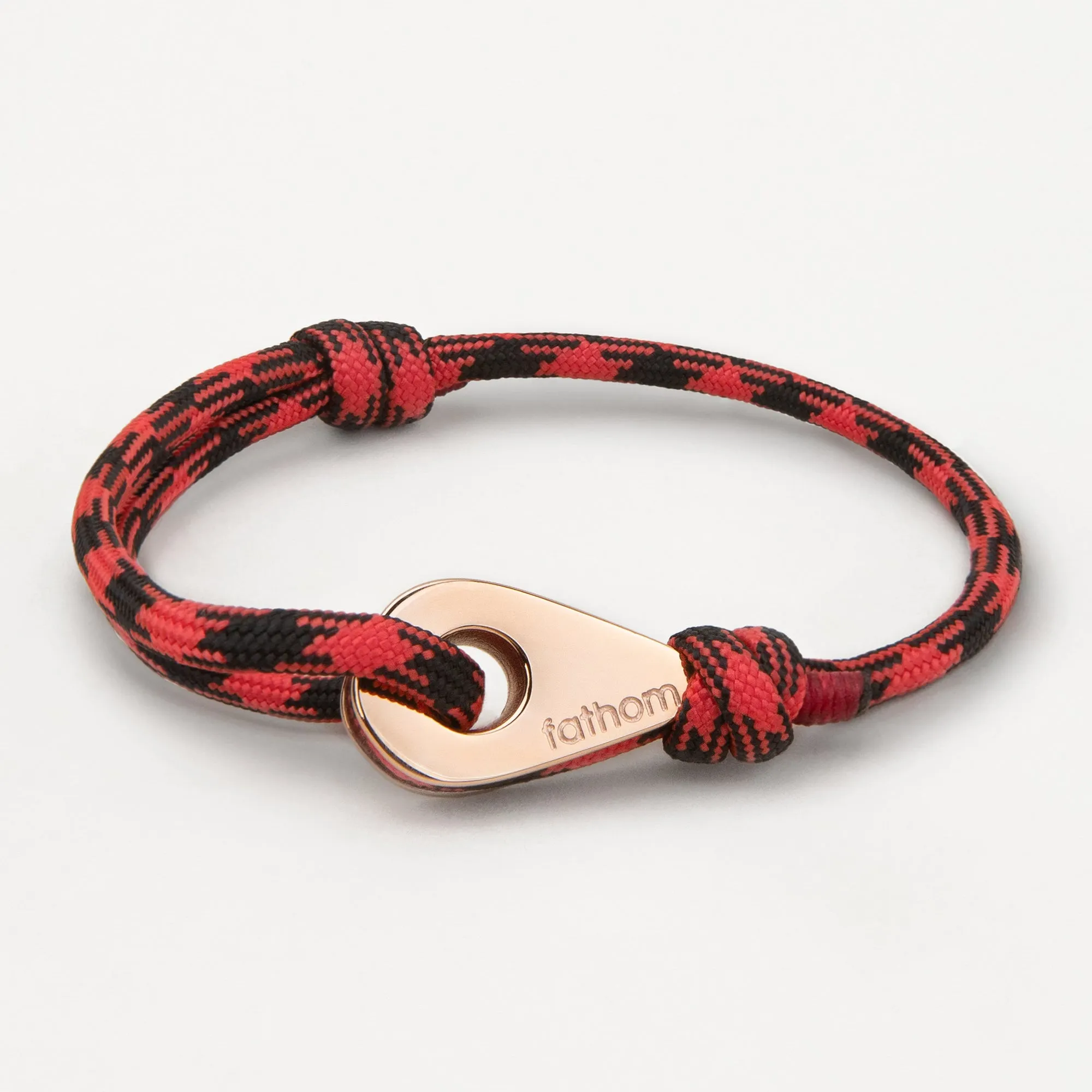 JAKARTA Mens Womens Thimble Charm Bracelets Paracord Rope Wristbands Black Red Rose Gold