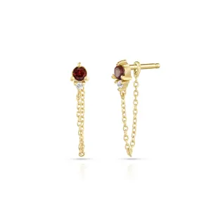 JANUARY GARNET BIRTHSTONE STUDS