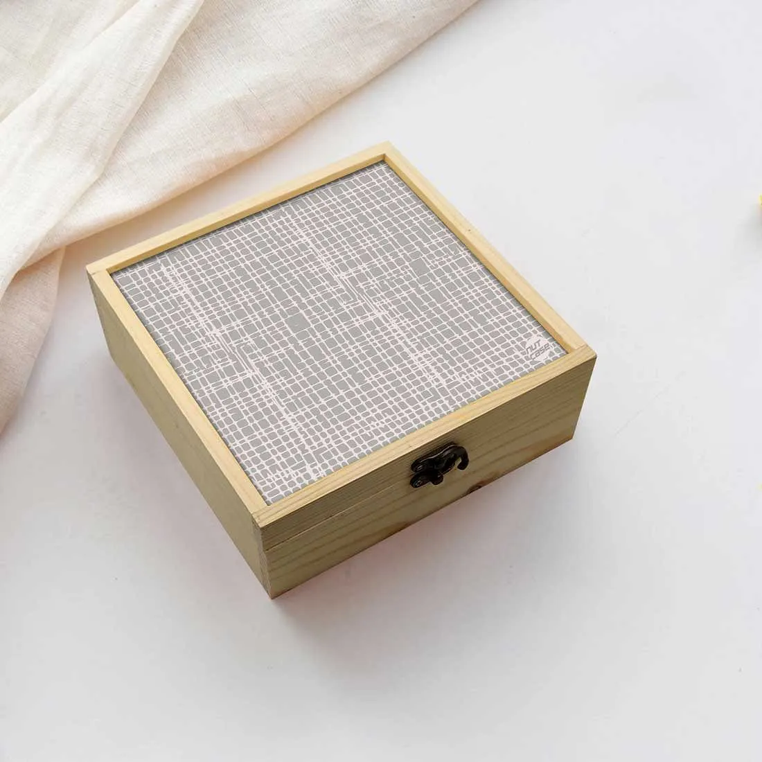 Jewellery Box Makepup Organizer -  Grey Lines