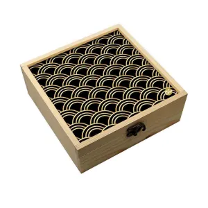 Jewellery Box Wooden Jewelry Organizer -  Golden Design Pattern