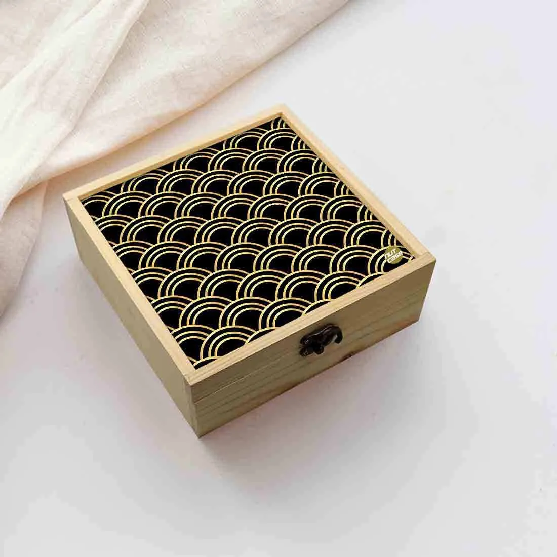 Jewellery Box Wooden Jewelry Organizer -  Golden Design Pattern