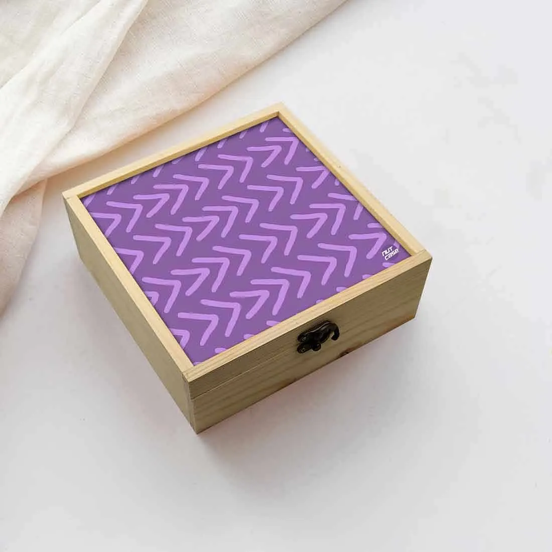 Jewellery Box Wooden Jewelry Organizer -  Purple Arrow End