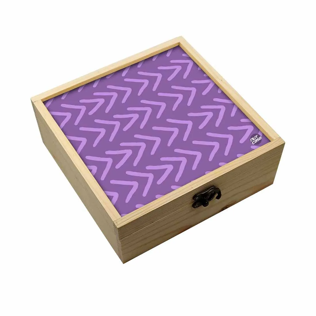 Jewellery Box Wooden Jewelry Organizer -  Purple Arrow End