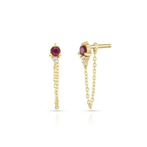 JULY RUBY BIRTHSTONE STUDS