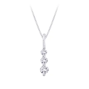 KATARINA Three Diamond Pendant Necklace (1/4 cttw IJ, I1)