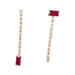 Krista Color Vertical Drop Statement Earrings