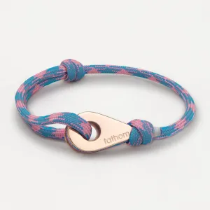 LAGOS Mens Womens Thimble Charm Bracelets Paracord Rope Wristbands Blue Pink Rose Gold