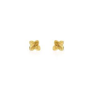 Linda Tahija Hydrangea Stud Earrings, Gold