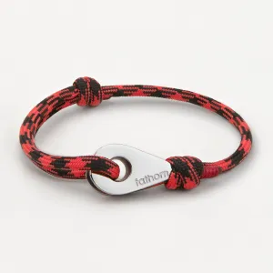 LOS ANGELES Mens Womens Thimble Charm Bracelets Paracord Rope Wristbands Black Red Silver