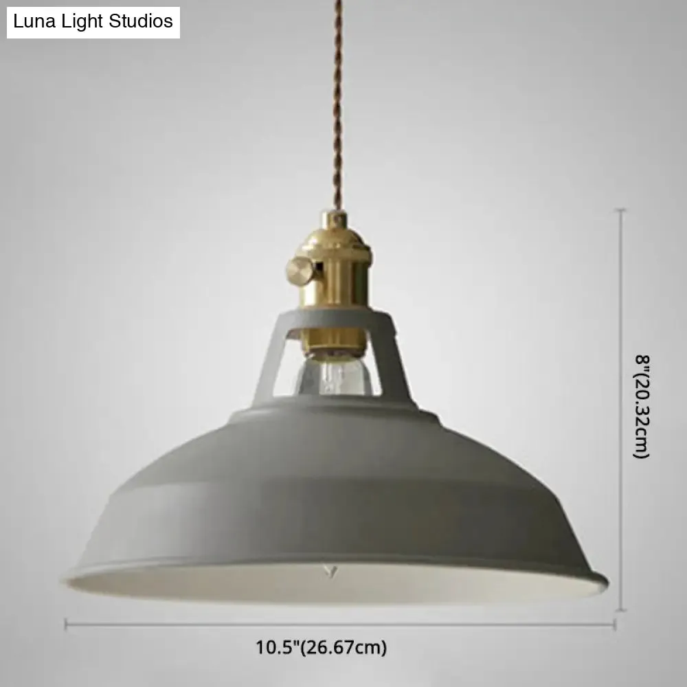 Marta - Industrial Macarons Industrial  Barn Shade Pendant Light Metal 1-Light Pendant Lighting For Restaurant