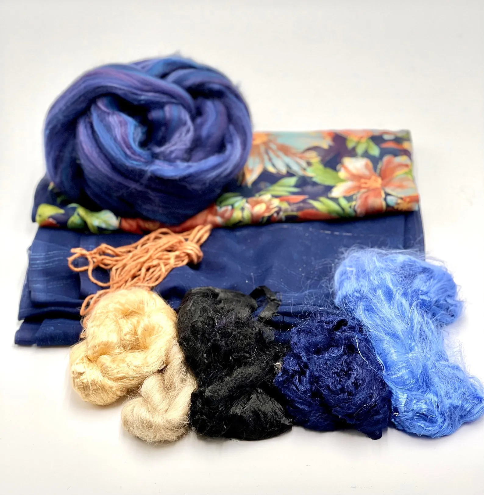 Materials for Wet Felting, Needle Felting, Craft Wet Felting Set for Silk Scarf, Fibers Pack, Silk Scarf, Felting Kit