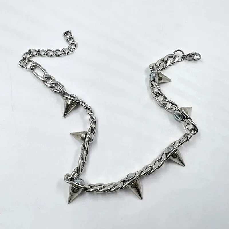 Metal Rivet Choker Necklace